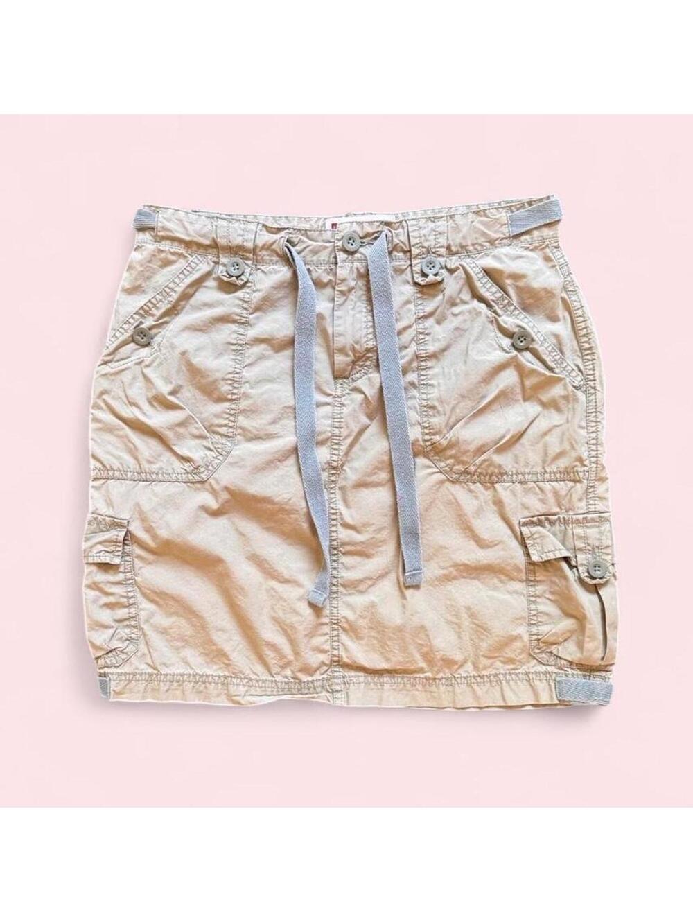 2000s Gap surplus poplin cargo skirt with drawstring